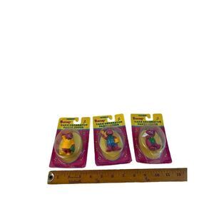 3 Barney Cake Deco Party Favors Beach/ Rain? Team 1993 NEW Vintage #14402